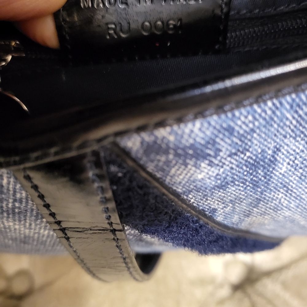 Authentic Christian Dior Patchwork Speedway denim double saddle bag - Picture 4 of 11